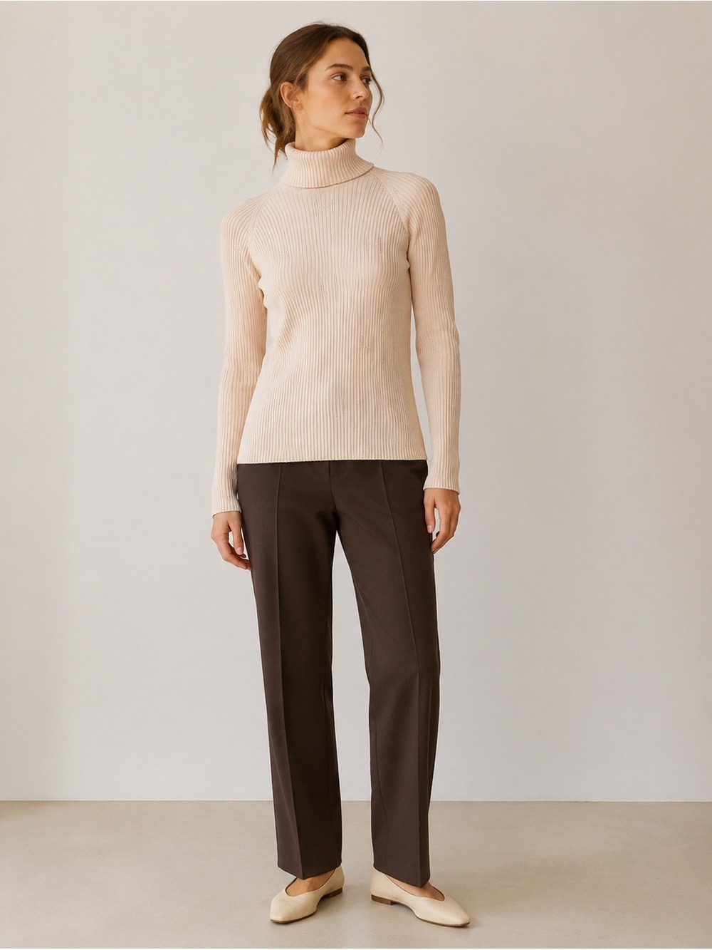 Hermes Dark Brown Straight-Leg Tailored Pants